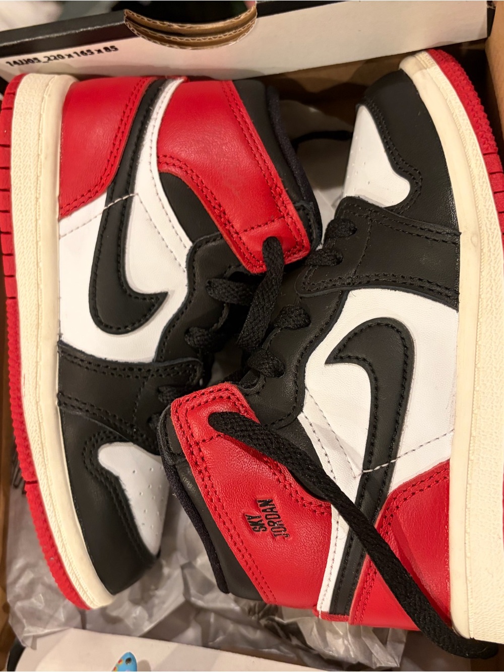Jordan Kids Red Black White High-Top Sneakers